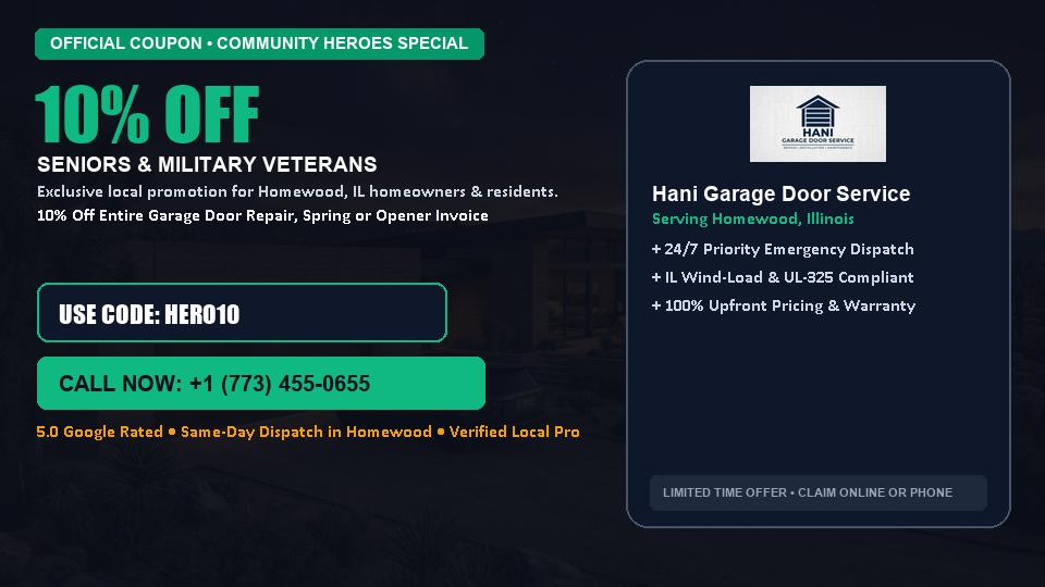 10% OFF Senior, Military & First Responder Discount in Homewood, IL - Hani Garage Door Service