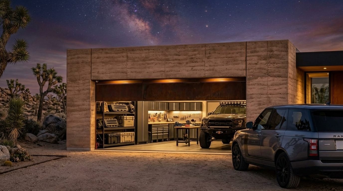 Hani Garage Door Service Garage Door Gliding Open Revealing Warm Illuminated Interior